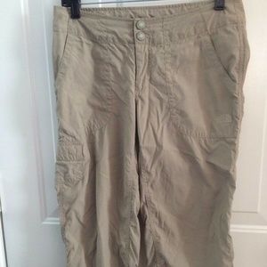 North Face Capri Pants Womens Khaki Beige Nylon
